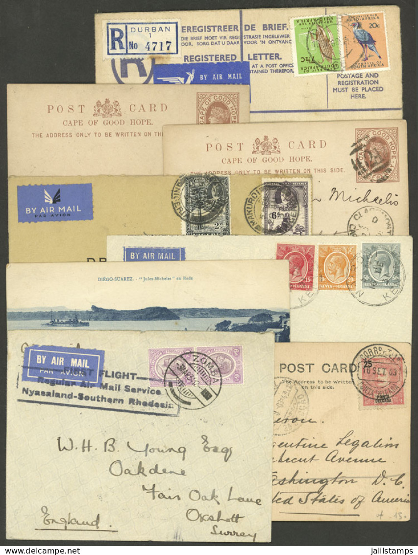 AFRICA: 8 Covers Or Cards Of The Years 1891 To 1968, Including Some First Flights, A Postcard Sent From Diego Suarez To  - Africa (Other)