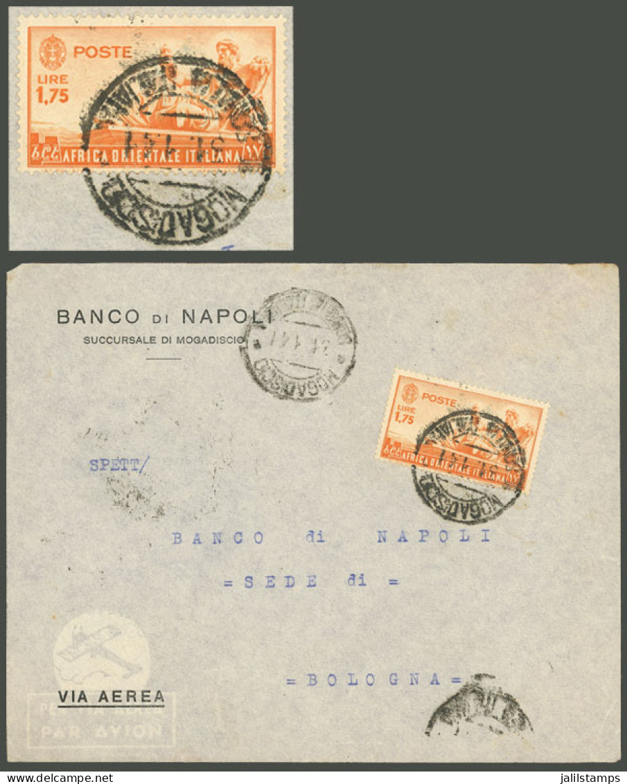 ITALIAN EAST AFRICA: 31/JA/1941 Mogadiscio - Italy, Airmail Cover Franked With 1.75L., Arrival Backstamp, Very Fine Qual - Italian Eastern Africa