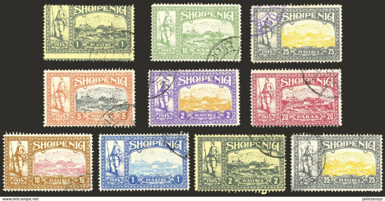 ALBANIA: Interesting Lot Of Stamps Of 1914, Very Fine Quality! - Albanien