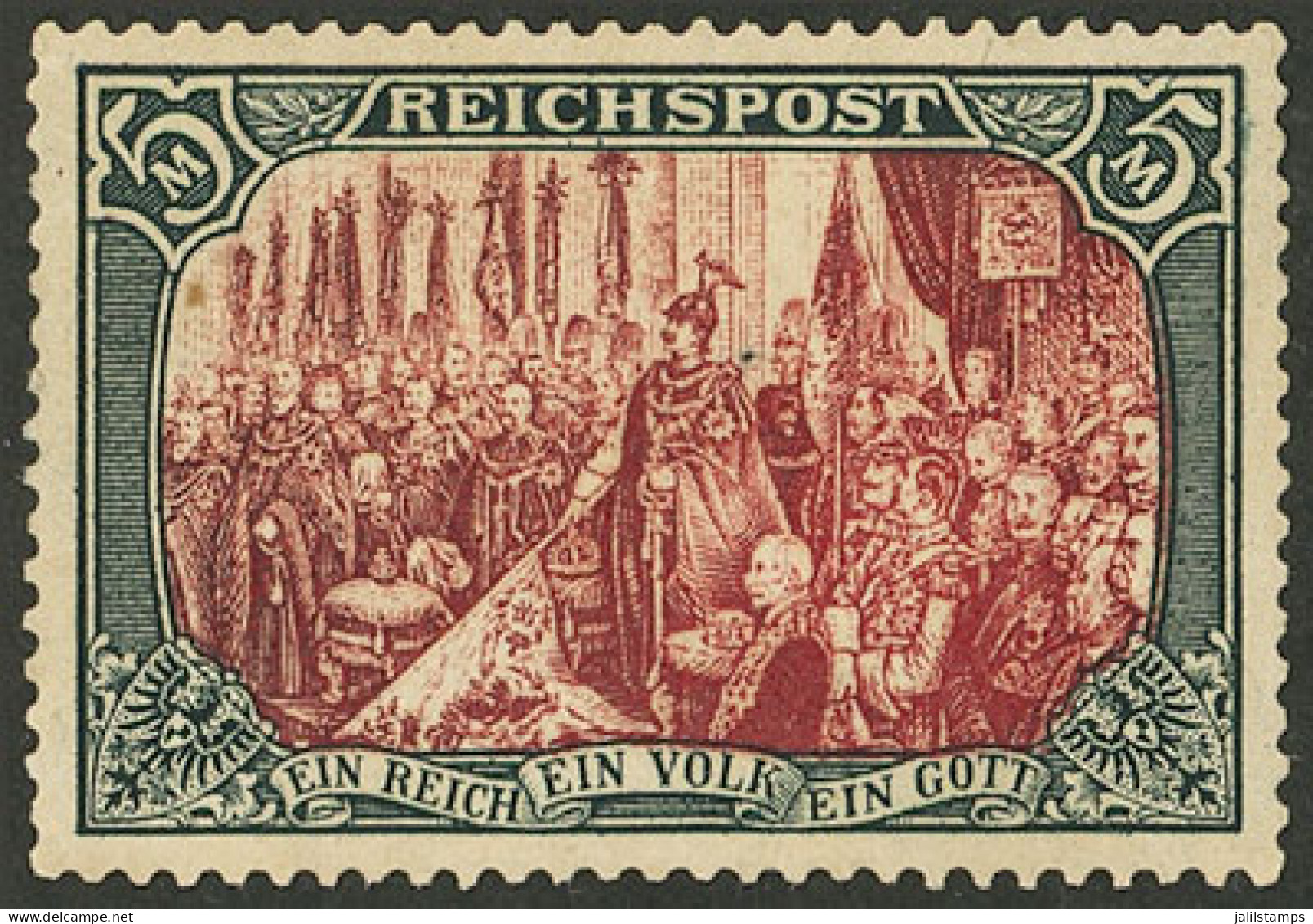 GERMANY: Sc.65, 1900 5Mk. Type I, Mint Without Gum, VF Quality! - Ungebraucht
