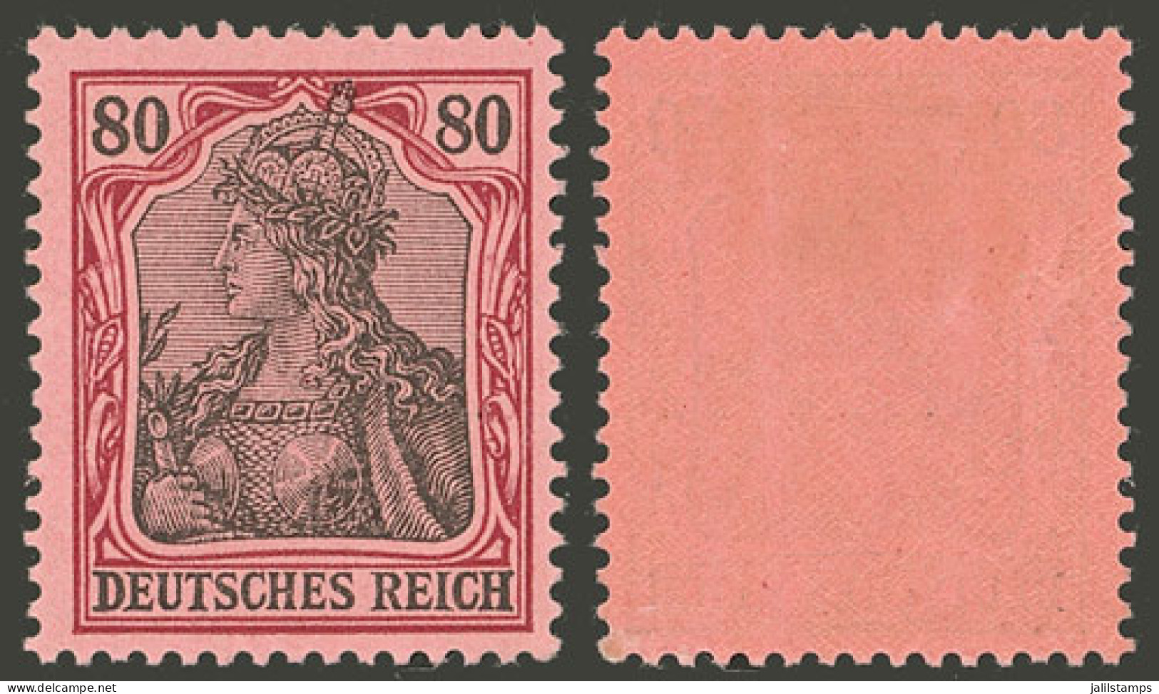 GERMANY: Sc.74, 1902 Germania 80pg., Mint With Tiny And Barely Visible Hinge Mark, Absolutely Superb Example! - Nuevos