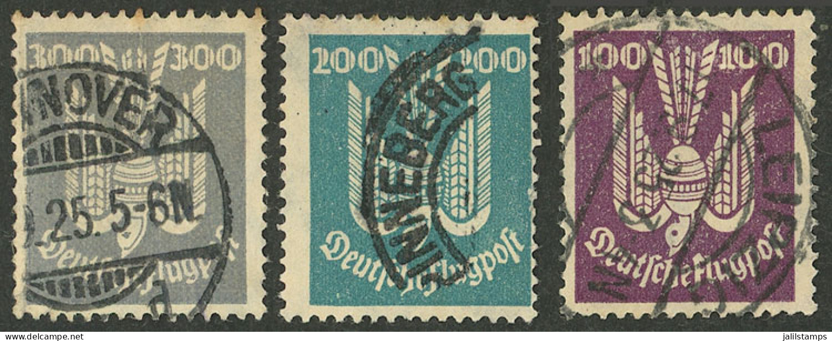 GERMANY: Sc.C24/C26, 1924 The 3 High Values Of The Set, Used, Very Fine Quality! - Poste Aérienne & Zeppelin