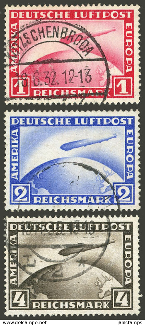 GERMANY: Sc.C38/C37, 1928/31 Zeppelin, Complete Set Of 3 Values, VF Quality! - Airmail & Zeppelin