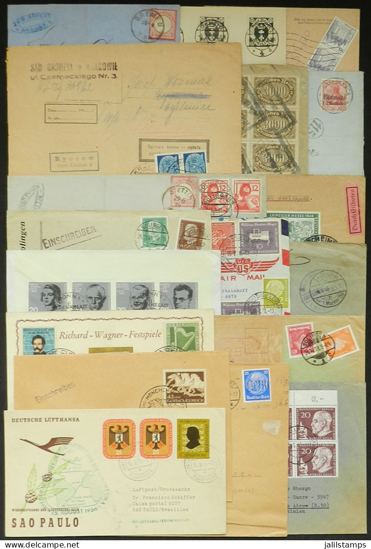 GERMANY: 20 Covers, Cards Etc. Used Between 1872 And 1984, There Are Very Interesting Postages, Most Of Fine To Very Fin - Covers & Documents