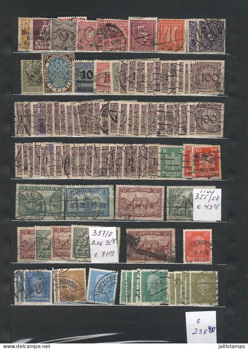 GERMANY: Accumulation Of Used Stamps In Stockbook, With Good Stamps From Various Periods, Very Fine General Quality, Yve - Sammlungen