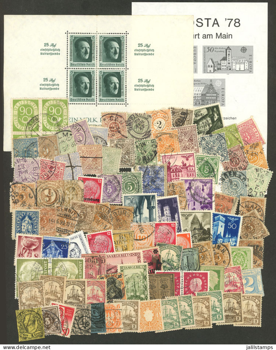 GERMANY: Interesting Lot Of Varied Stamps, Used Or Mint (they Can Be Without Gum), In General Of Fine Quality (some May  - Colecciones