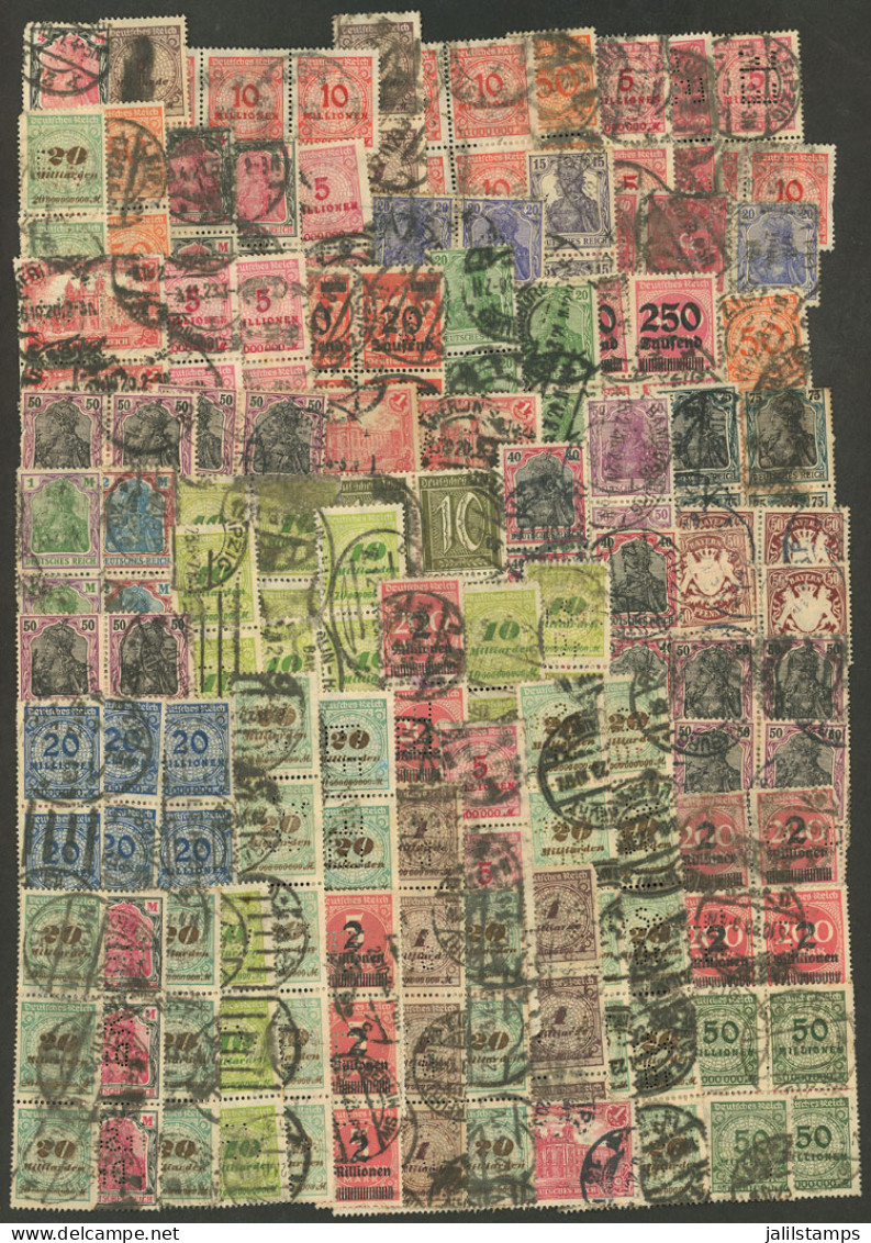 GERMANY: Large Number Of Stamps Of 1920s (many From The Hyper-inflation Period) In Pairs, Strips, Blocks Of 4 And Larger - Collezioni