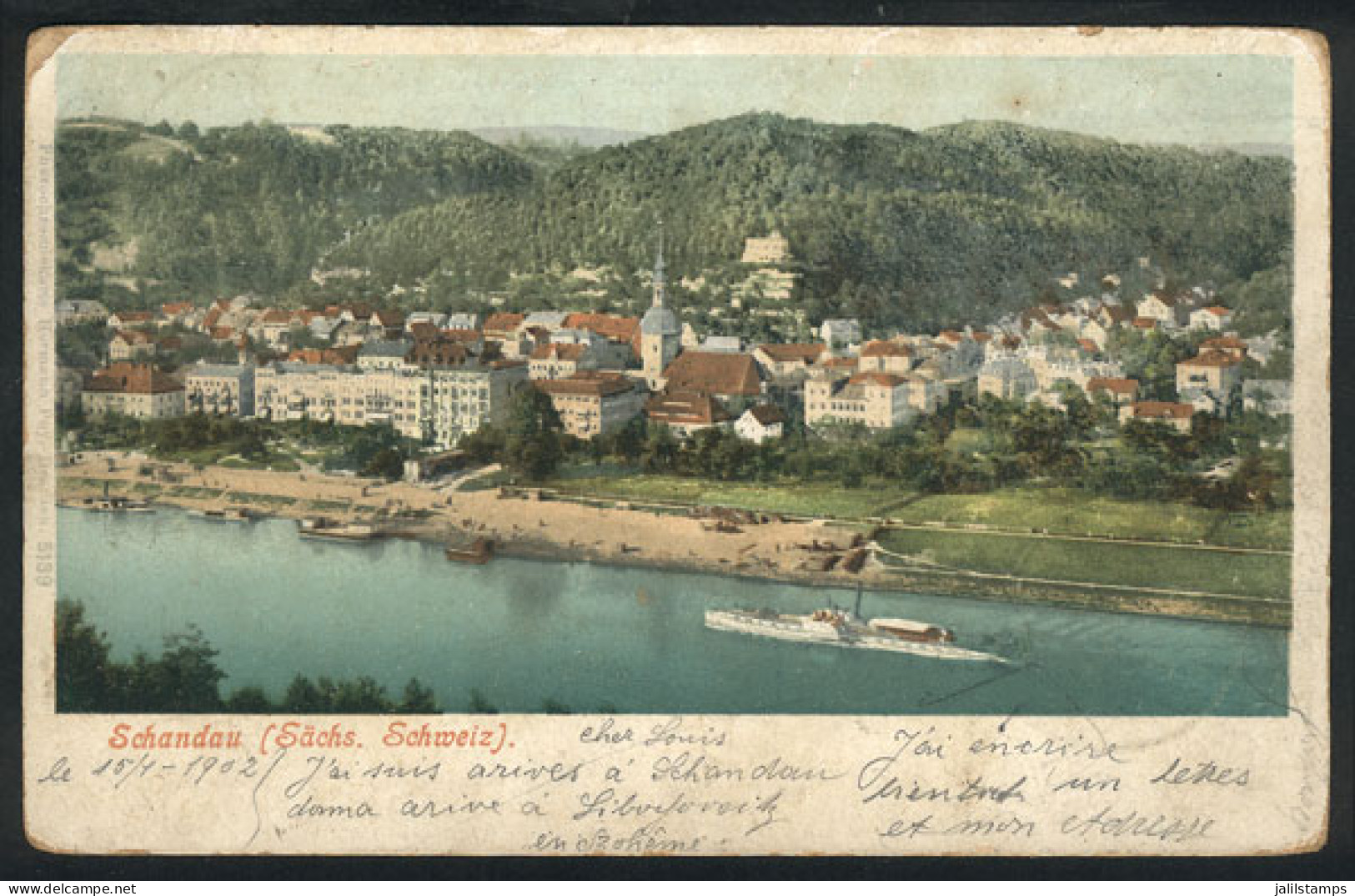 GERMANY: SCHANDAU: General View, Sent To Berlin, With Backstamp Dated 1902, Minor Defects - Altri & Non Classificati