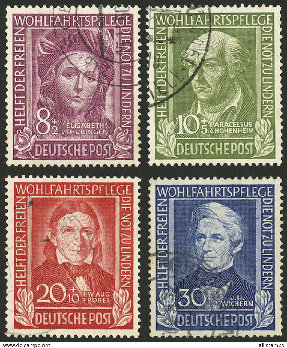 WEST GERMANY: Yvert 3/6, 1949 Famous Persons, Cmpl. Set Of 4 Values, Used, Excellent Quality! - Usati