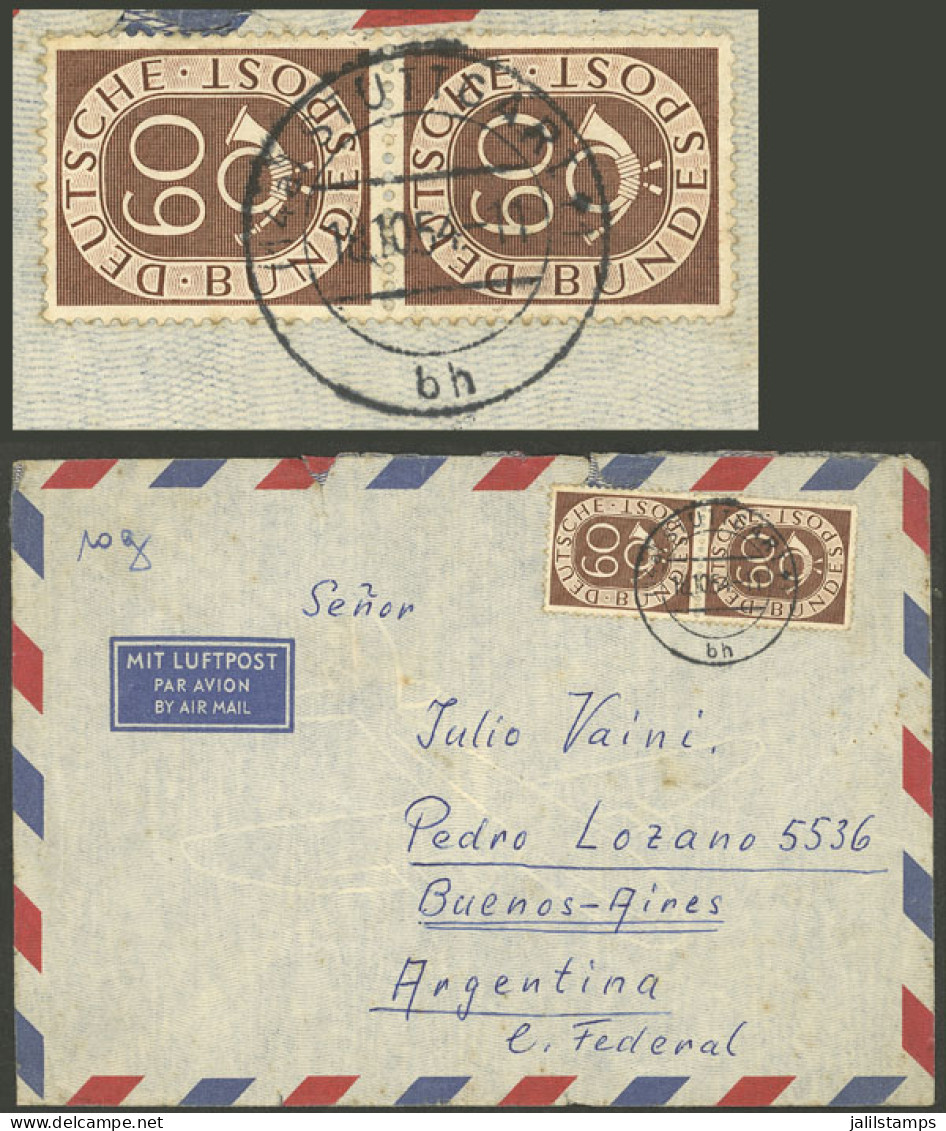 WEST GERMANY: 25/OC/1954 Stuttgart - Argentina, Airmail Cover Franked With 1.20Mk., Minor Faults, Fine Appearance! - Covers & Documents