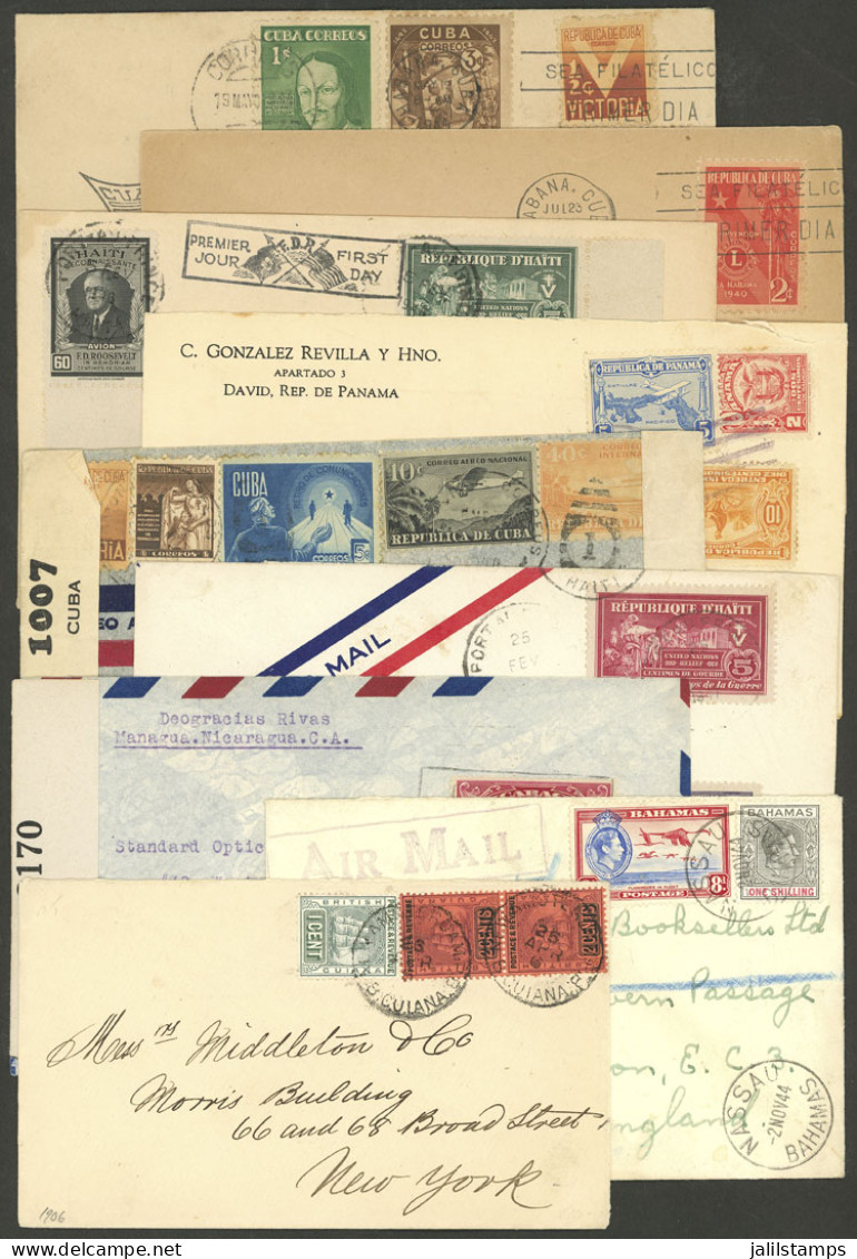 CENTRAL AMERICA + CARIBBEAN: 9 Covers, Most Used, Very Fine General Quality And Very Interesting, Good Opportunity At Lo - Autres - Amérique