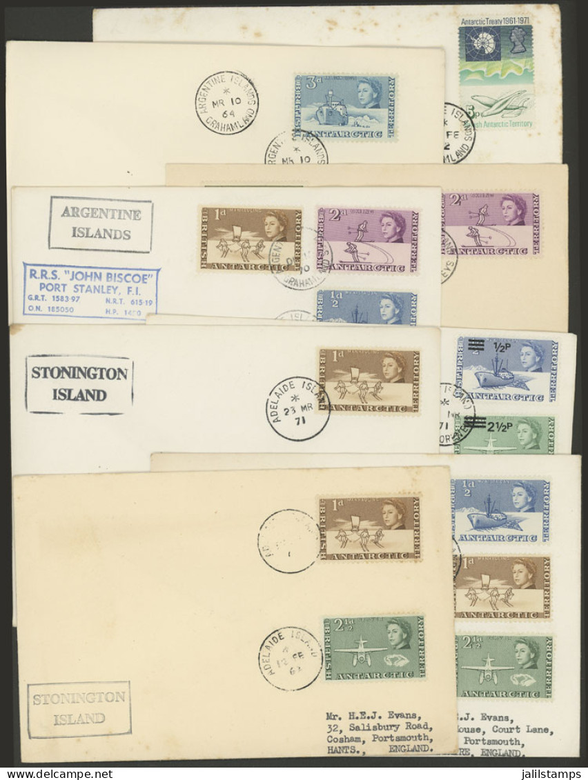 BRITISH ANTARCTIC TERRITORY: 8 Covers Of The Years 1964 To 1972, There Are Interesting Postal Marks, Most Of Fine To Exc - Lettres & Documents