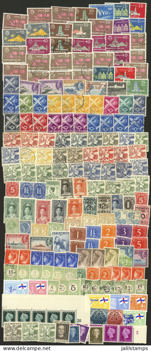 NETHERLANDS ANTILLES + CURACAO: Lot Of Used Or Mint Stamps (almost All With Original Gum, Several MNH!), Including 3 Air - West Indies