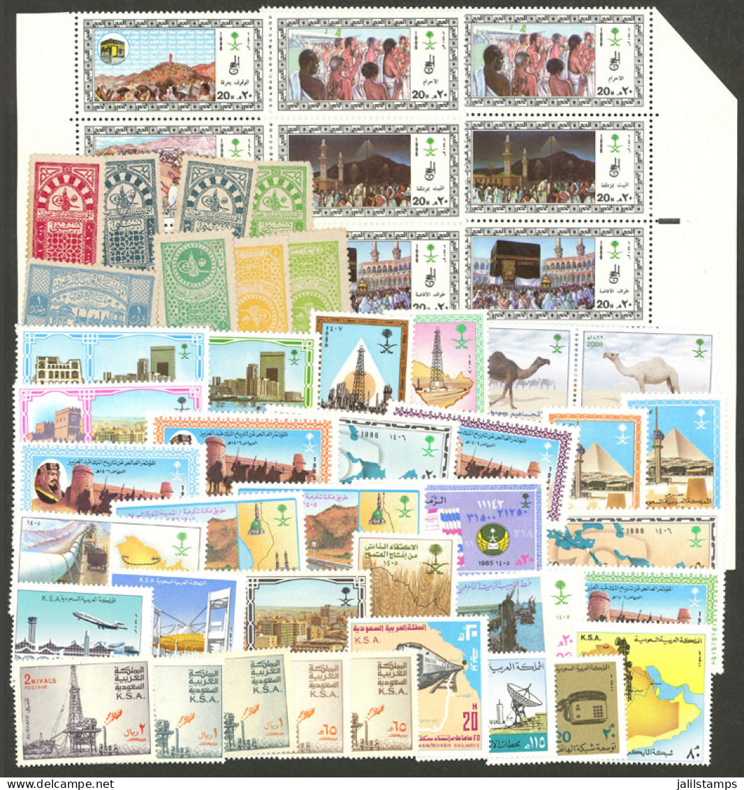 SAUDI ARABIA: Lot Of Modern Stamps And Sets, All MNH And Of Excellent Quality + Some Older Stamps, Possibly Revenue, Min - Arabia Saudita