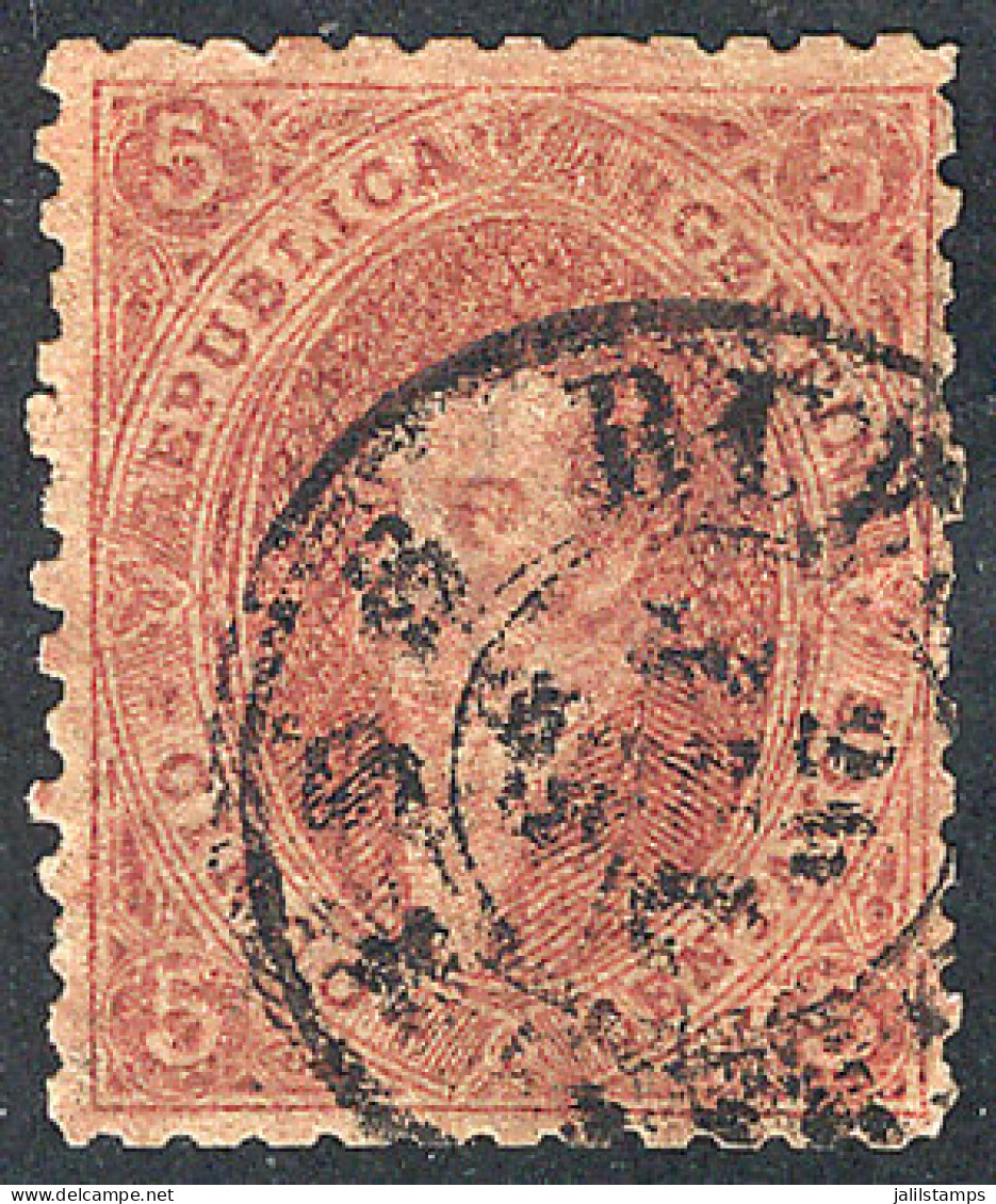 ARGENTINA: GJ.20, 3rd Printing, Rare Very Carminish Coffee Color (very Scarce!!), Used In Buenos Aires On 16/DE/1865, Ex - Gebraucht