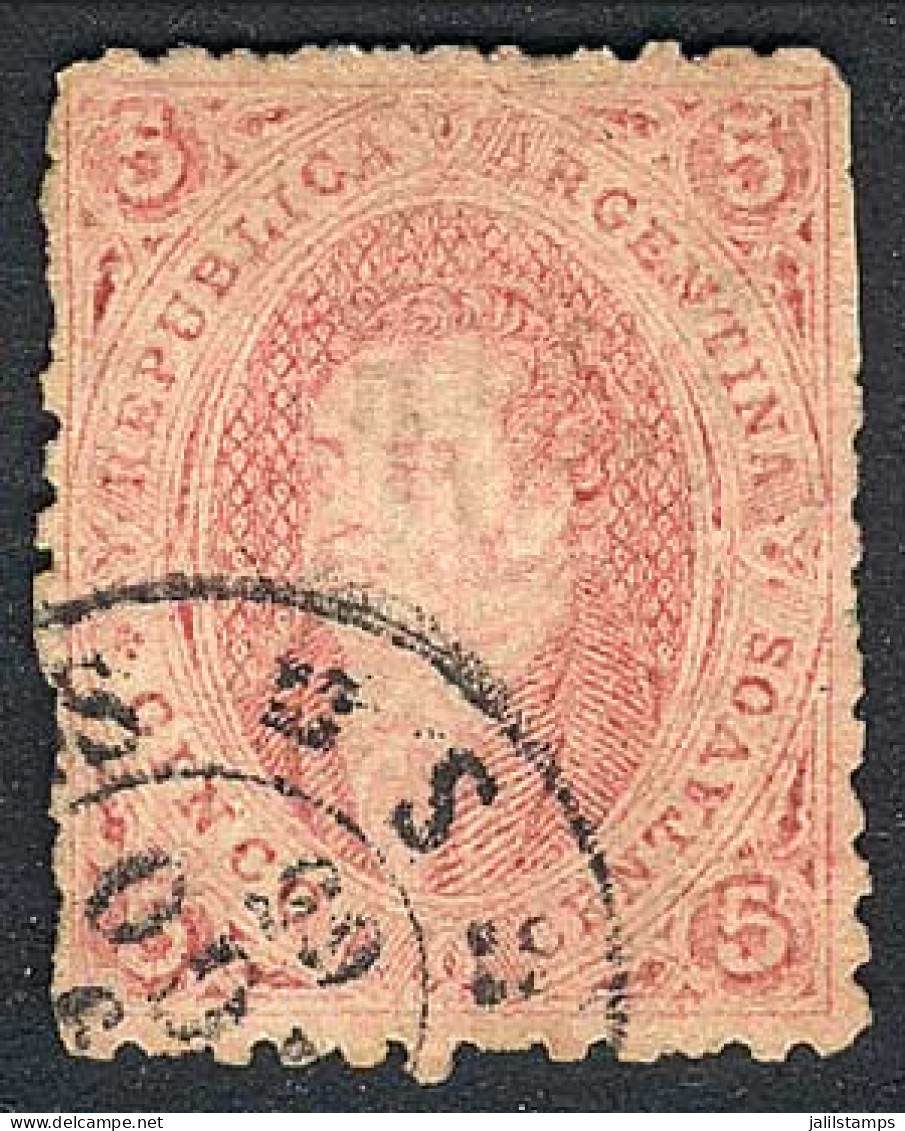 ARGENTINA: GJ.20i, PAPER VERY RIBBED In Both Directions ("hessian"), Superb And Rare!" - Usati