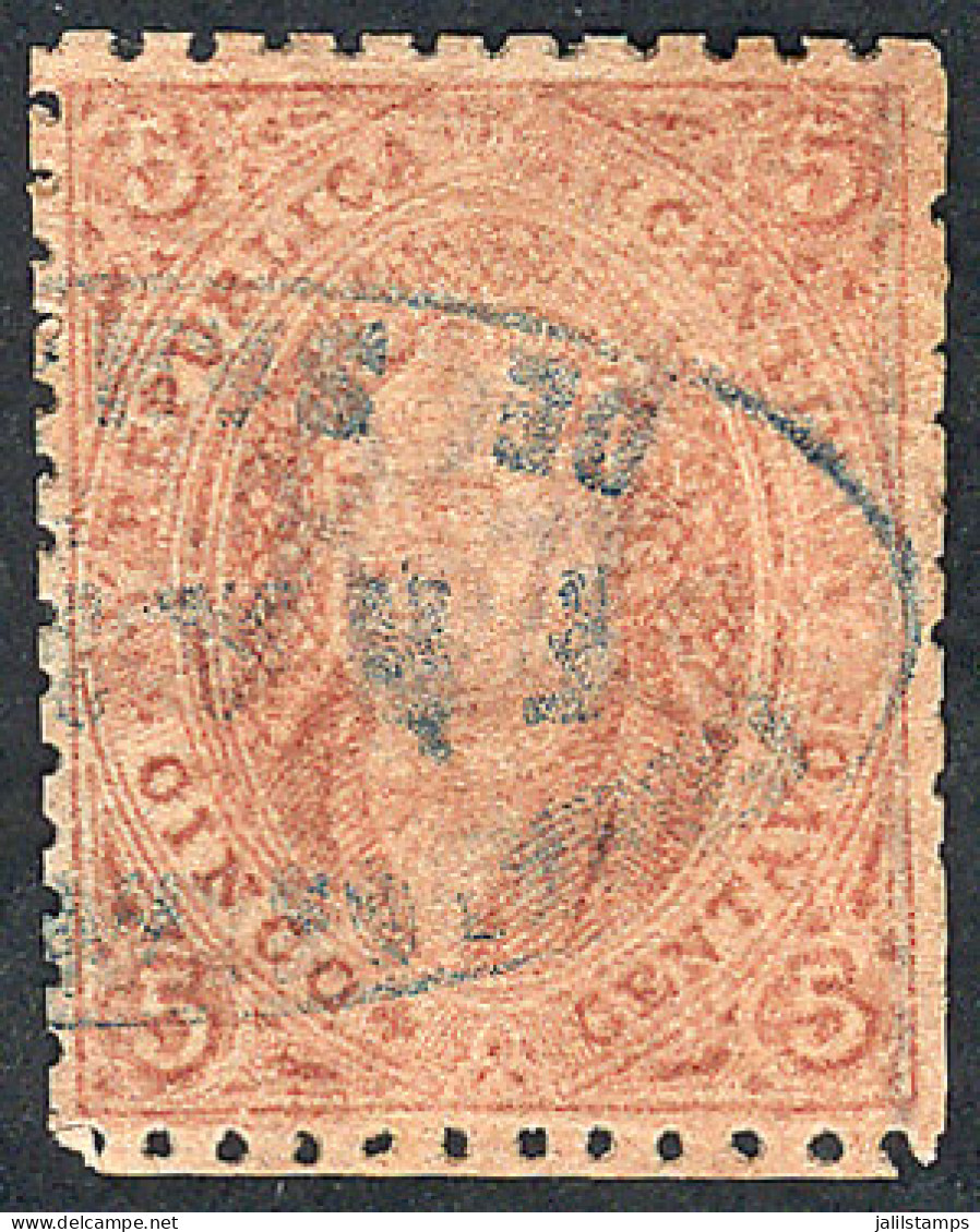 ARGENTINA: GJ.20j, 3rd Printing, Mulatto And With Vertical Line Watermark, Used In SAN JUAN, Superb! - Oblitérés