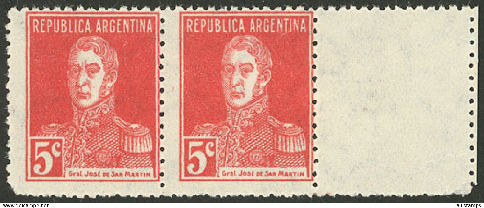 ARGENTINA: GJ.599CD, 5c. San Martín WITH RIGHT LABEL, Tiny Defect, Very Fine Appearance - Autres & Non Classés
