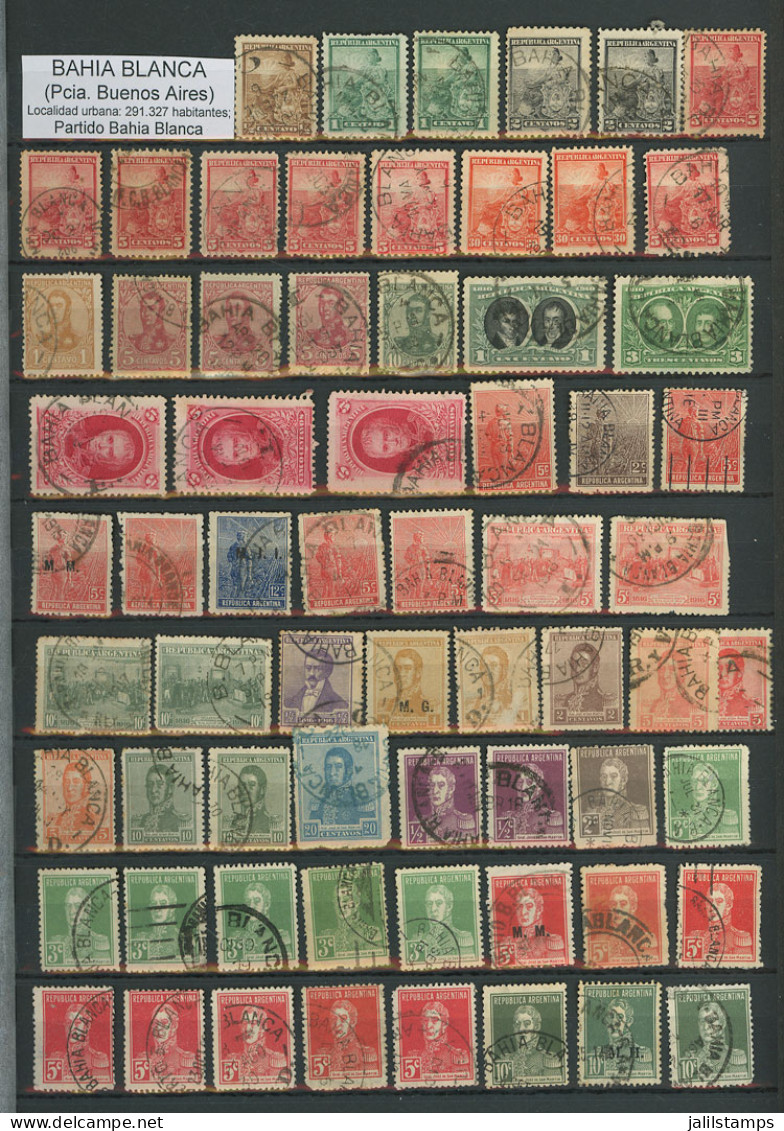 ARGENTINA: Stockbook Of 16 Pages With 1,573 Stamps, Pairs Or Larger Blocks With Cancels Of The Province Of Buenos Aires, - Verzamelingen & Reeksen