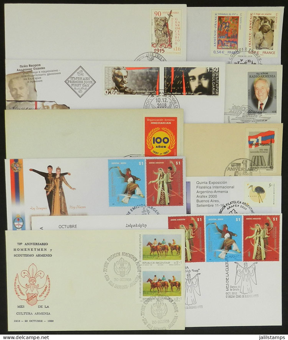 ARMENIA: 45 Covers, Cards, FDC Covers Etc. Of Varied Countries, All Related To Topic ARMENIA, Very Thematic Lot, Little  - Armenia