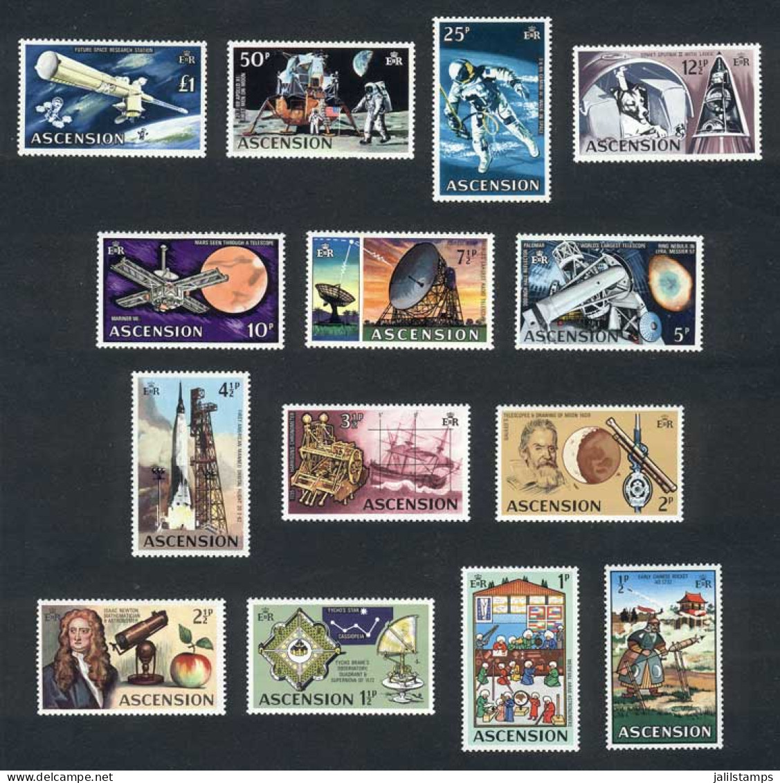 ASCENSION: Yvert 139/52, Space Exploration, Complete Set Of 14 Values, Excellent Quality! - Ascensione