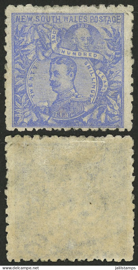 AUSTRALIA: Sc.86, 1888/9 20s. Blue, Mint Lightly Hinged, Excellent Quality! - Autres & Non Classés