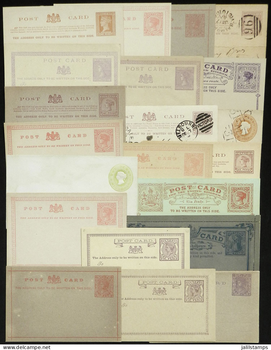 AUSTRALIA: VICTORIA: 21 Old Postal Stationeries, Most Unused, The General Quality Is Fine To Very Fine, Interesting Grou - Altri & Non Classificati