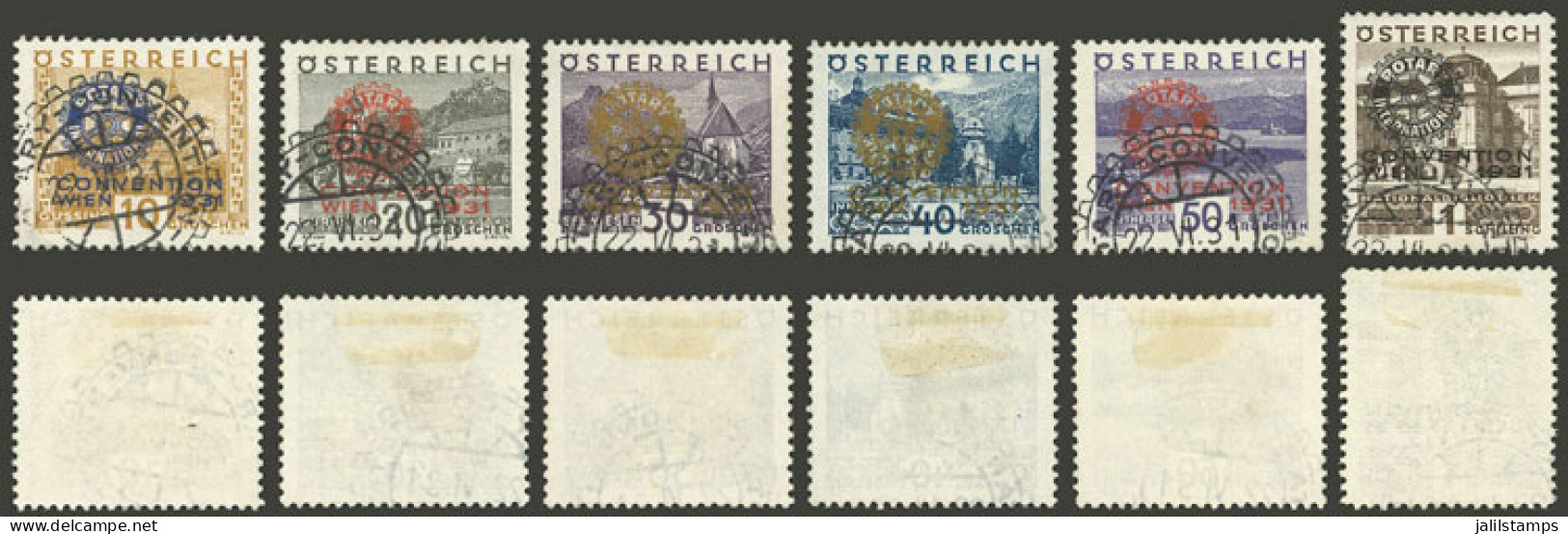 AUSTRIA: Sc.B87/B92, 1931 Rotary, The Set Of 6 Used Values With Philatelic Cancel (canceled To Order), VF Quality! - Other & Unclassified