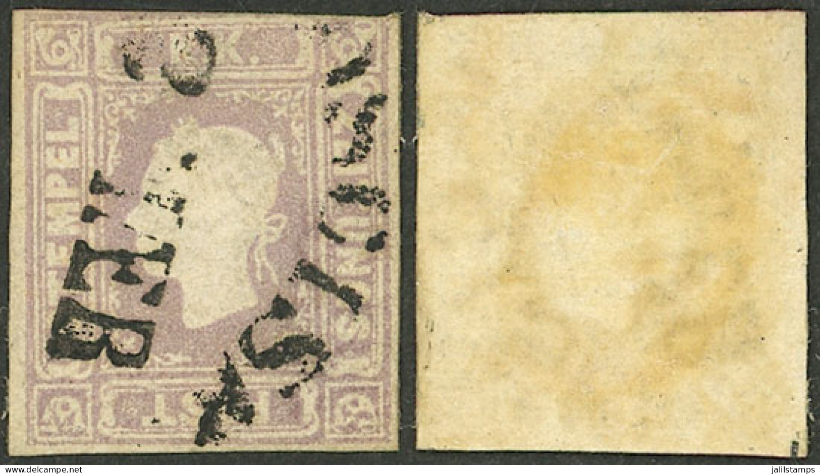 AUSTRIA: Sc.P6, 1858/9 1kr. Lilac, Used, Good Example - Otros & Sin Clasificación