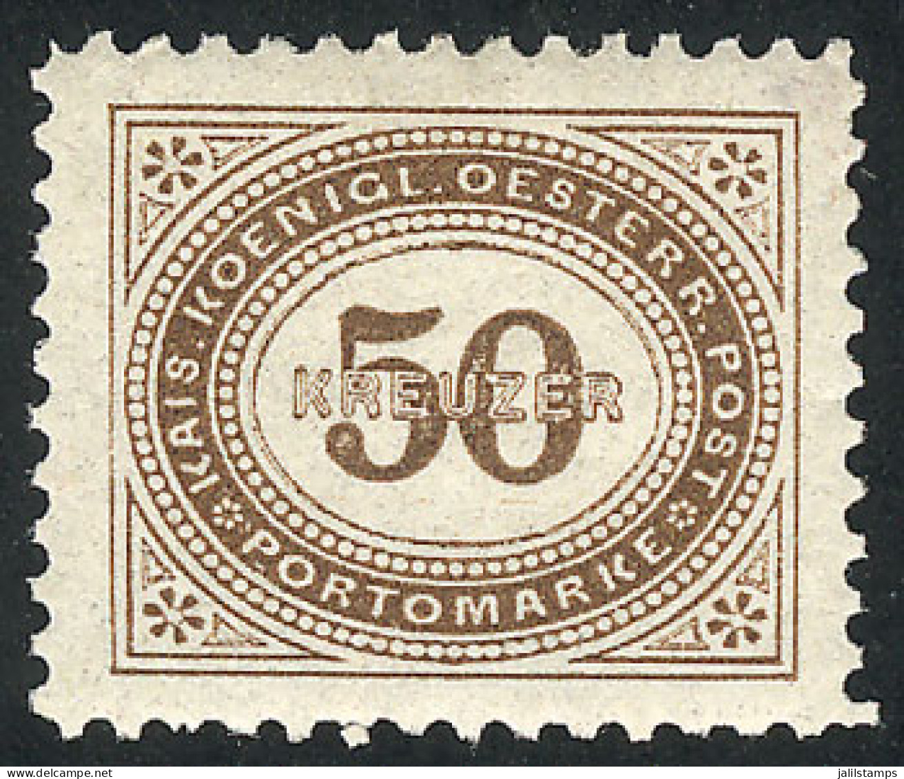 AUSTRIA: Sc.J9 (Yvert 9), 50Kr. Brown, MNH, Excellent Quality! - Other & Unclassified