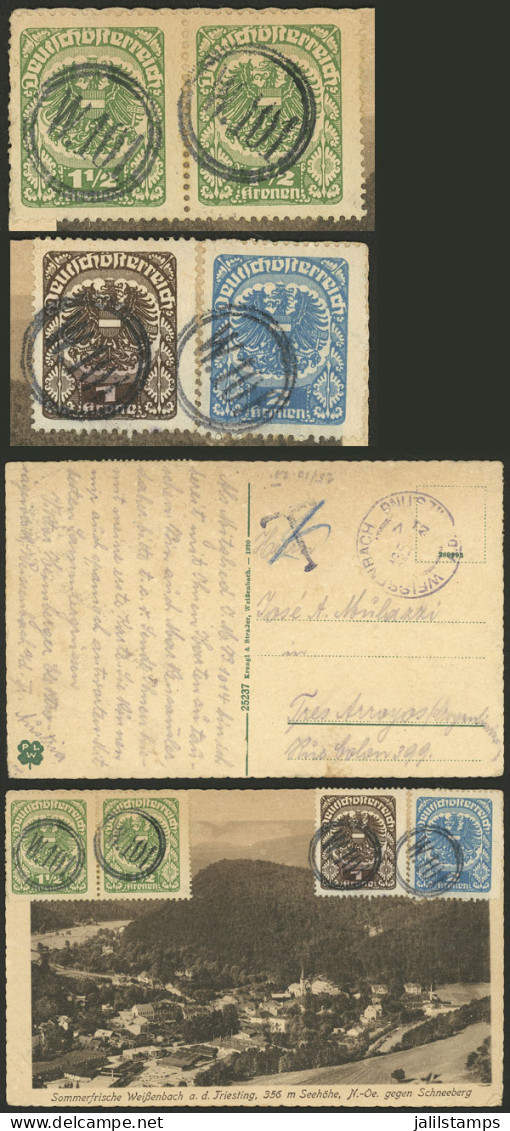 AUSTRIA: 25/OC/1921 Weissenbach - Argentina, Postcard Franked With 6Kr. Cancelled By "W.101" In Double Circle, Very Fine - Other & Unclassified