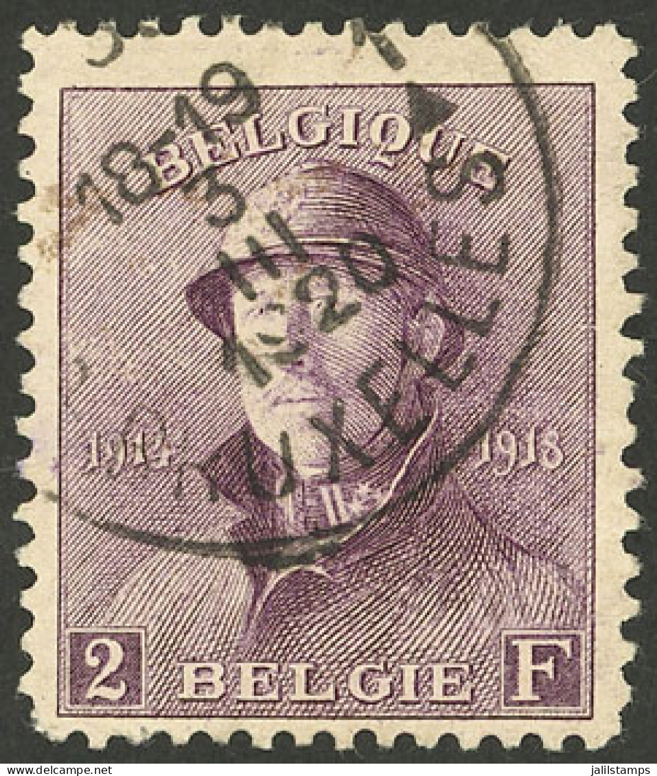 BELGIUM: Sc.135, 1919 2Fr. Violet, Used, Key Value Of The Set, Very Attractive! - Autres & Non Classés