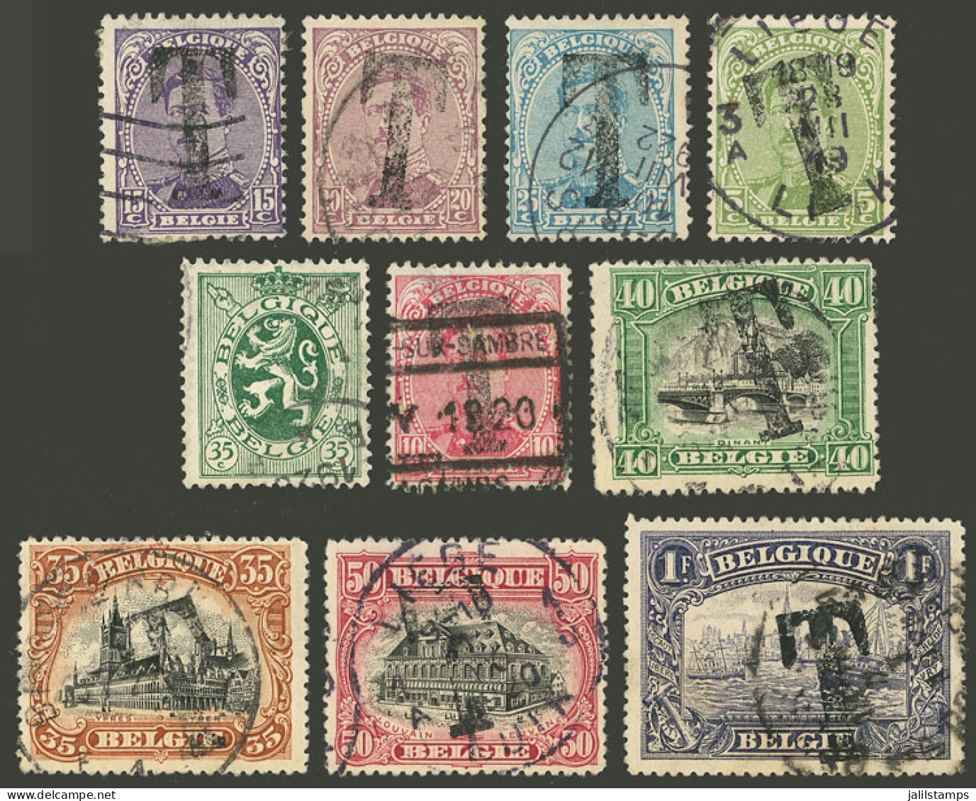 BELGIUM: Small Lot Of Definitive Stamps With "T" Overprint, Used, In General Of Very Fine Quality!" - Otros & Sin Clasificación