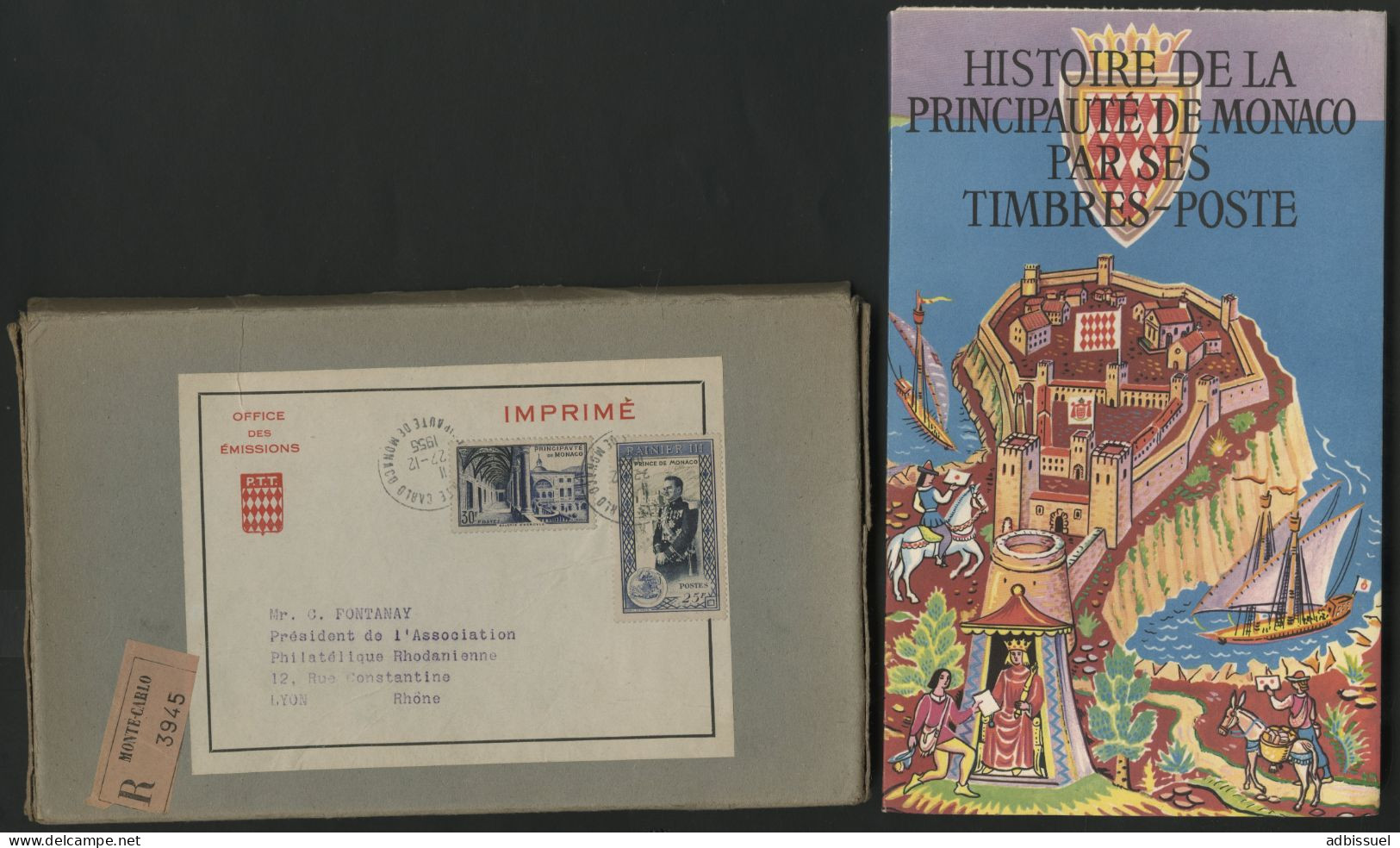 IMPRIME RECOMMANDE En 1955 N° 343 + N° 385 Sur Un Boîtier Avec Son Livre à L'intérieur - Covers & Documents