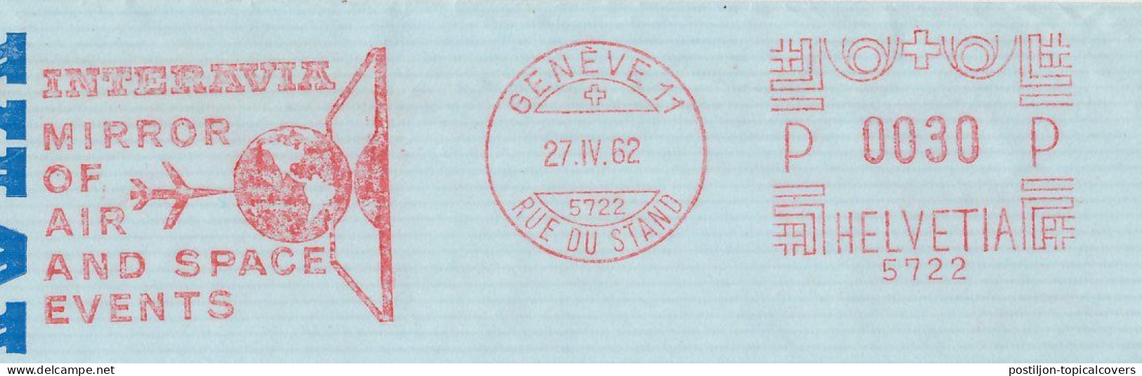 Meter Cover Switzerland 1962 - Interavia - Mirror Of Air And Space Events - Altri & Non Classificati