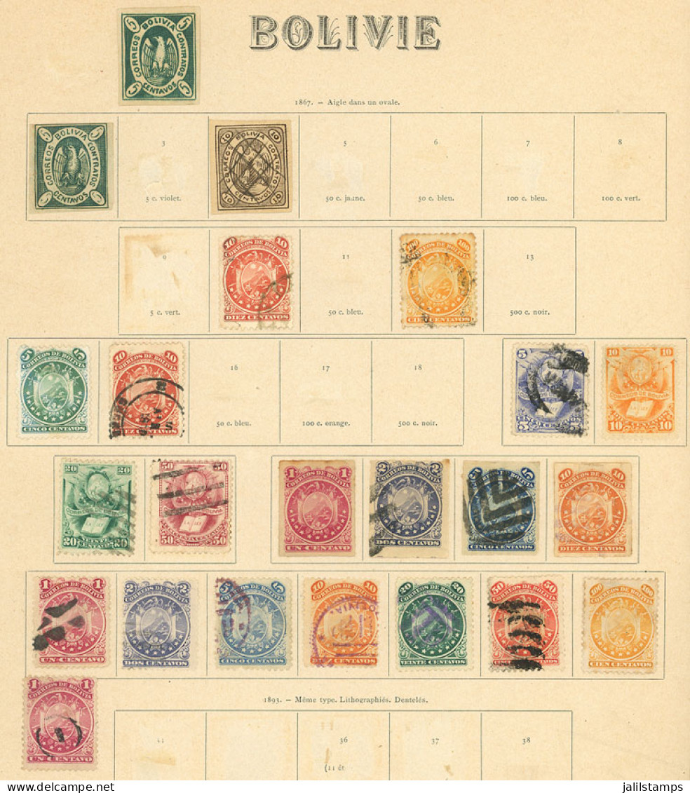 BOLIVIA: Old Collection On Several Album Pages, Including Scarce Values And Sets, In General Of Fine To Very Fine Qualit - Bolivie