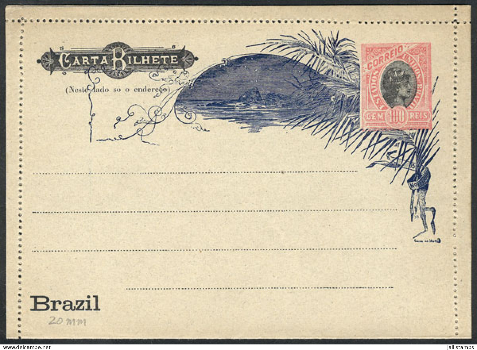 BRAZIL: RHM.CB-56I, Mint Lettercard, Excellent Quality, Catalog Value Rs.360. - Autres & Non Classés