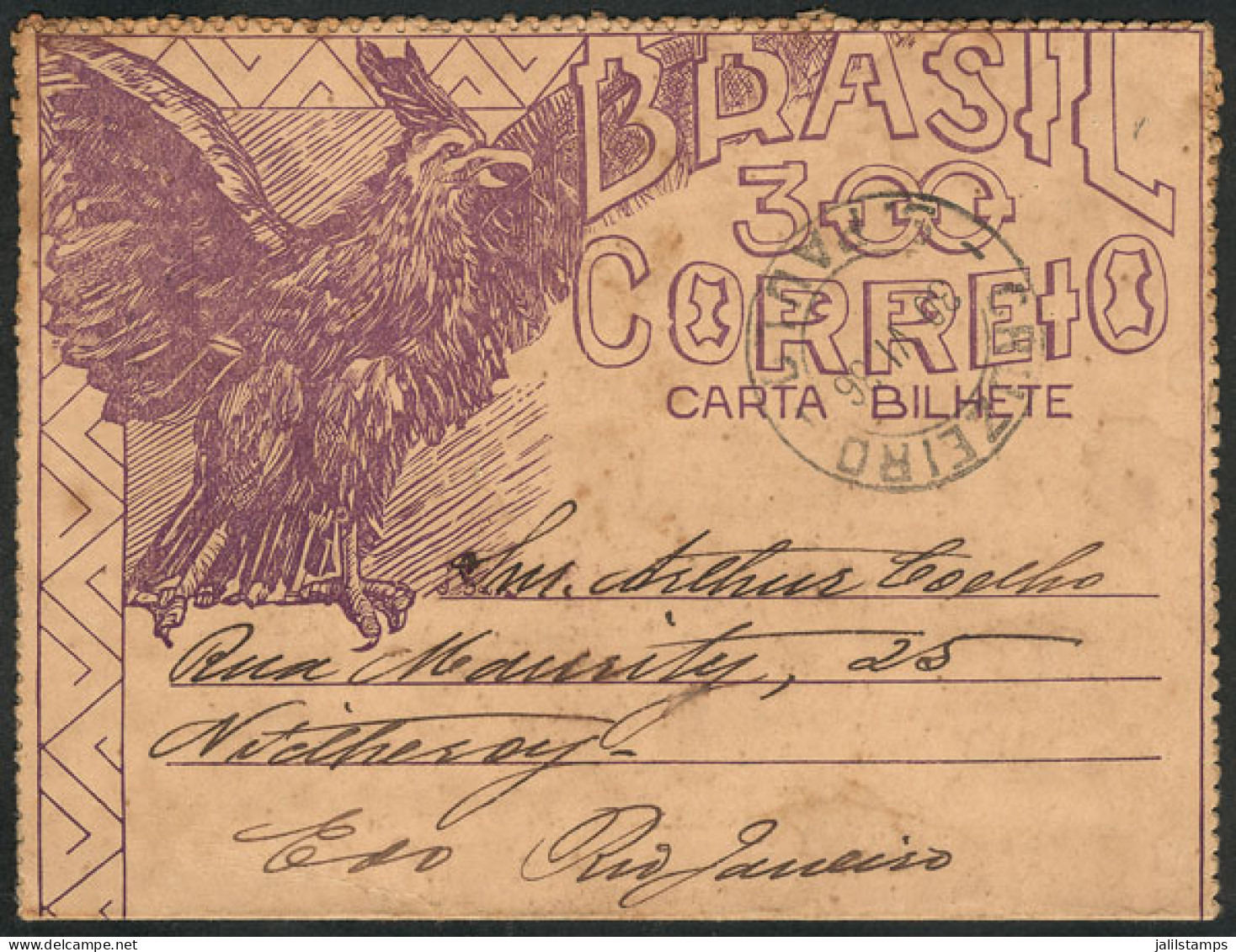 BRAZIL: RHM.CB-99, Lettercard Used On 30/JUN/1936, VF Quality, Catalog Value 300Rs. - Other & Unclassified