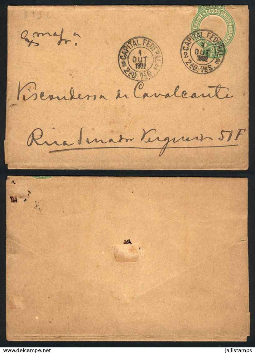 BRAZIL: RHM.CT-7, Wrapper, With Sharp Tip On Back, Used In Rio On 1/OC/1902, VF Quality, Catalog Value 240Rs. - Otros & Sin Clasificación