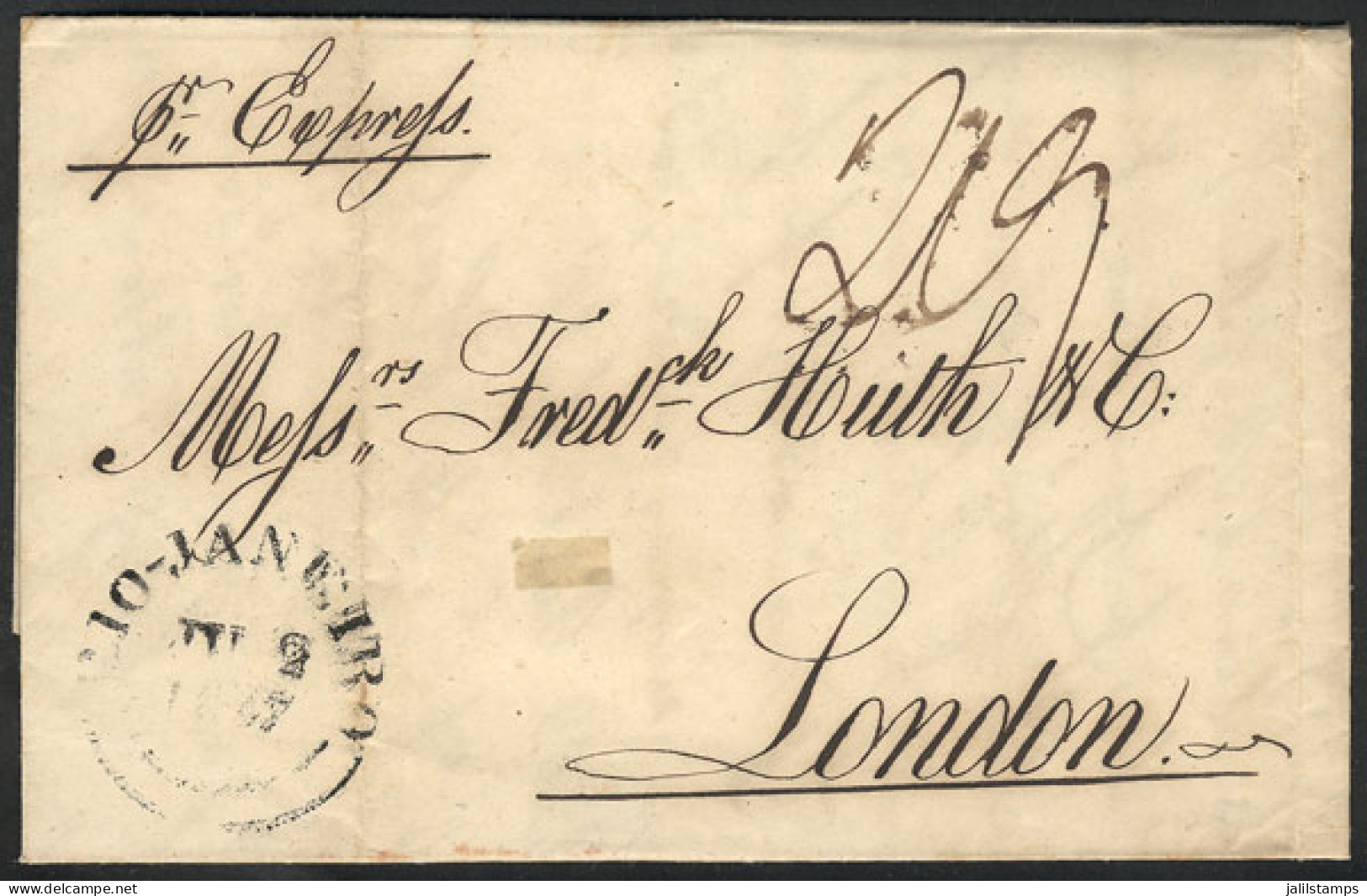 BRAZIL: Entire Letter Sent From RIO DE JANEIRO To London On 2/JUN/1847, VF Quality! - Otros & Sin Clasificación