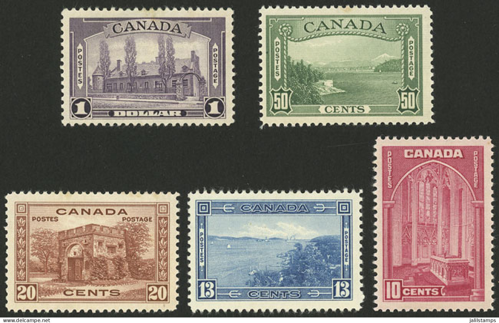 CANADA: Sc.241/245, 1938 Complete Set Of 5 Mint Values, Very Fine Quality! - Autres & Non Classés