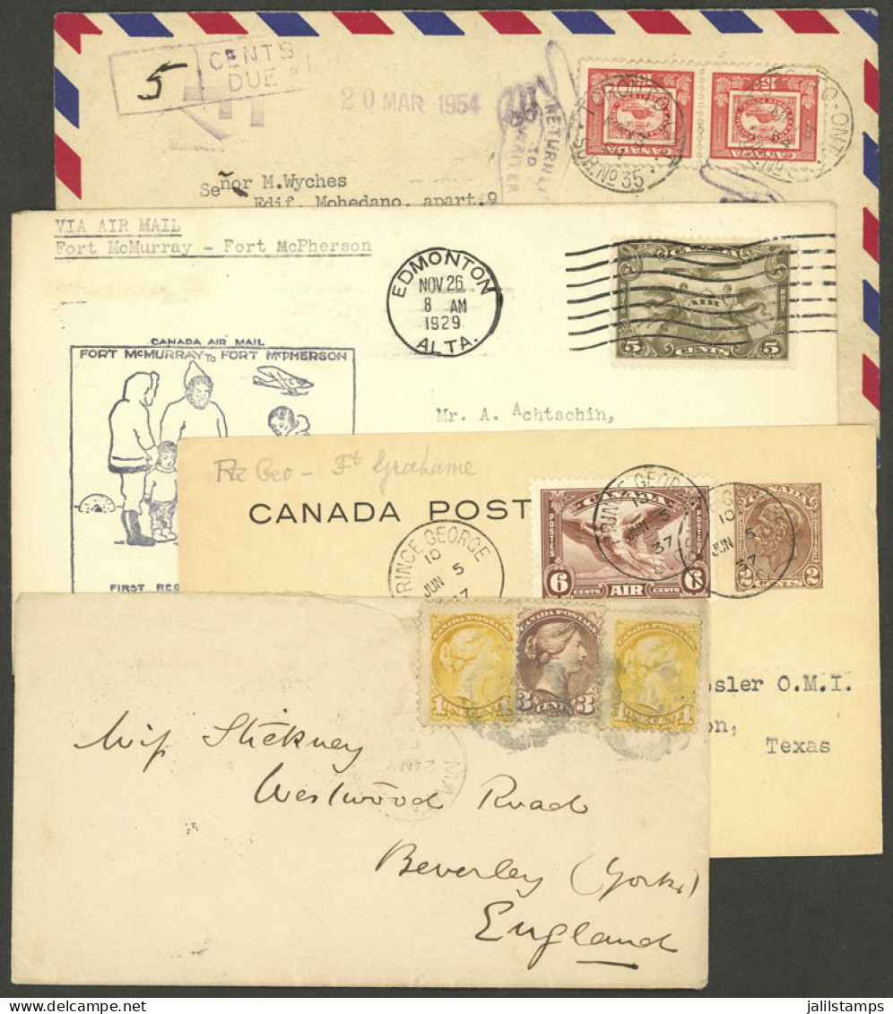 CANADA: 4 Covers Used Between 1883 And 1954, Interesting. IMPORTANT: Please View ALL The Photos Of The Lot, Because All  - Other & Unclassified