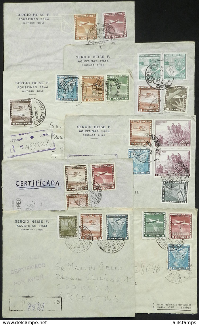 CHILE: 33 Covers + 1 Front Sent To Argentina (almost All Of The 1950s), Most Airmail And Many Registered. With Some Nice - Cile