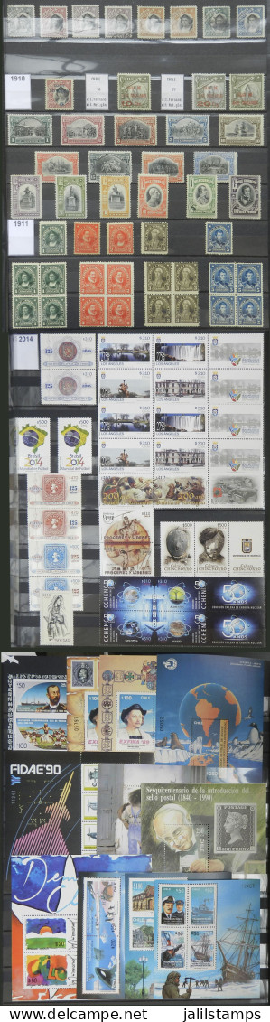 CHILE: Beautiful Collection In 2 Large Stockbooks With Almost All The Old Stamps (only The Most Expensive Values Are Mis - Chili