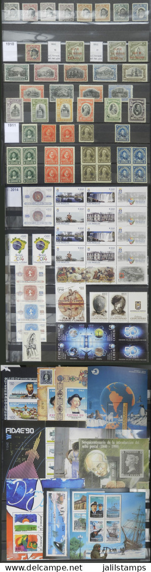 CHILE: Beautiful Collection In 2 Large Stockbooks With Almost All The Old Stamps (only The Most Expensive Values Are Mis - Cile