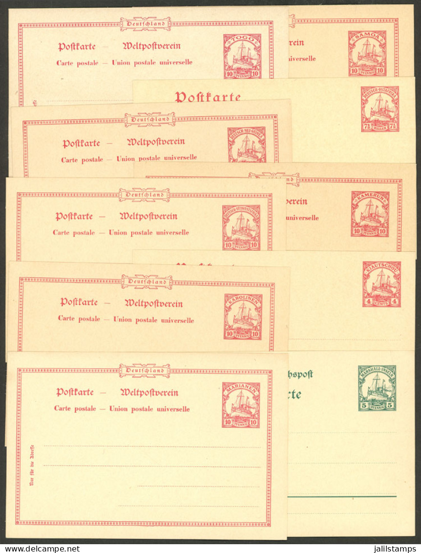 GERMAN COLONIES: 10 Old Unused Postal Cards, Excellent Quality! - Other & Unclassified