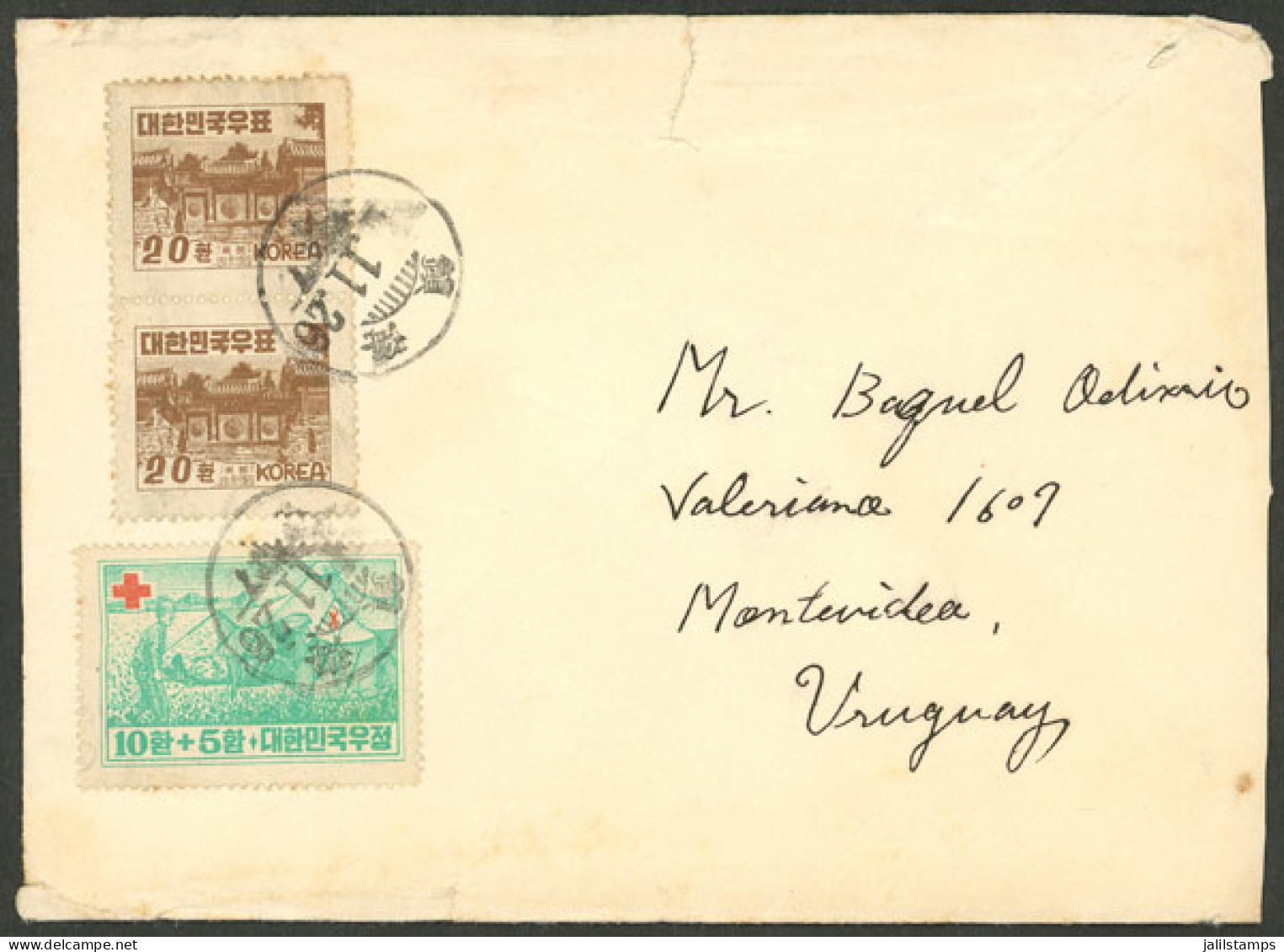 KOREA: Cover Sent From Chinhae To Uruguay, Unusual Destination, Interesting! - Korea (...-1945)