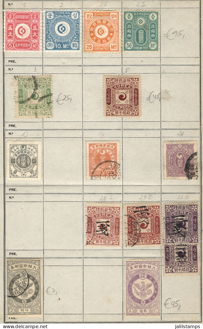 KOREA: Small Old Accumulation On Album Pages, With Interesting Stamps In General Of Very Fine Quality, Scott Catalog Val - Corea (...-1945)