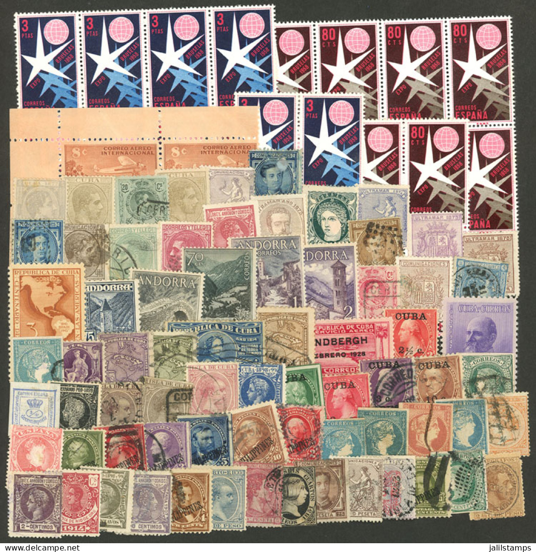 CUBA + SPAIN + COLONIES: Lot Of Stamps Of Varied Periods And Countries, Used Or Mint (several Without Gum), Some With De - Altri & Non Classificati