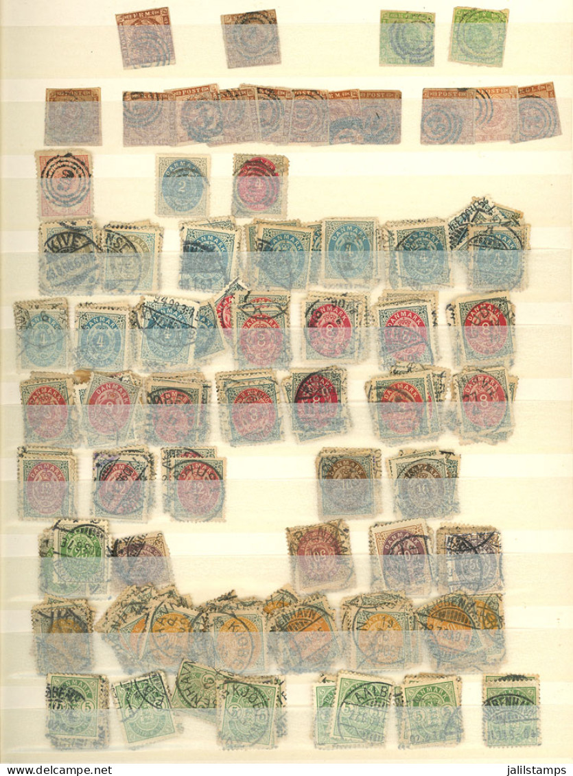 DENMARK: ATTRACTIVE STOCK Of Stamps Of All Periods, Used, Large Number Of Examples (I Estimate Thousands!!), Completely  - Sonstige & Ohne Zuordnung